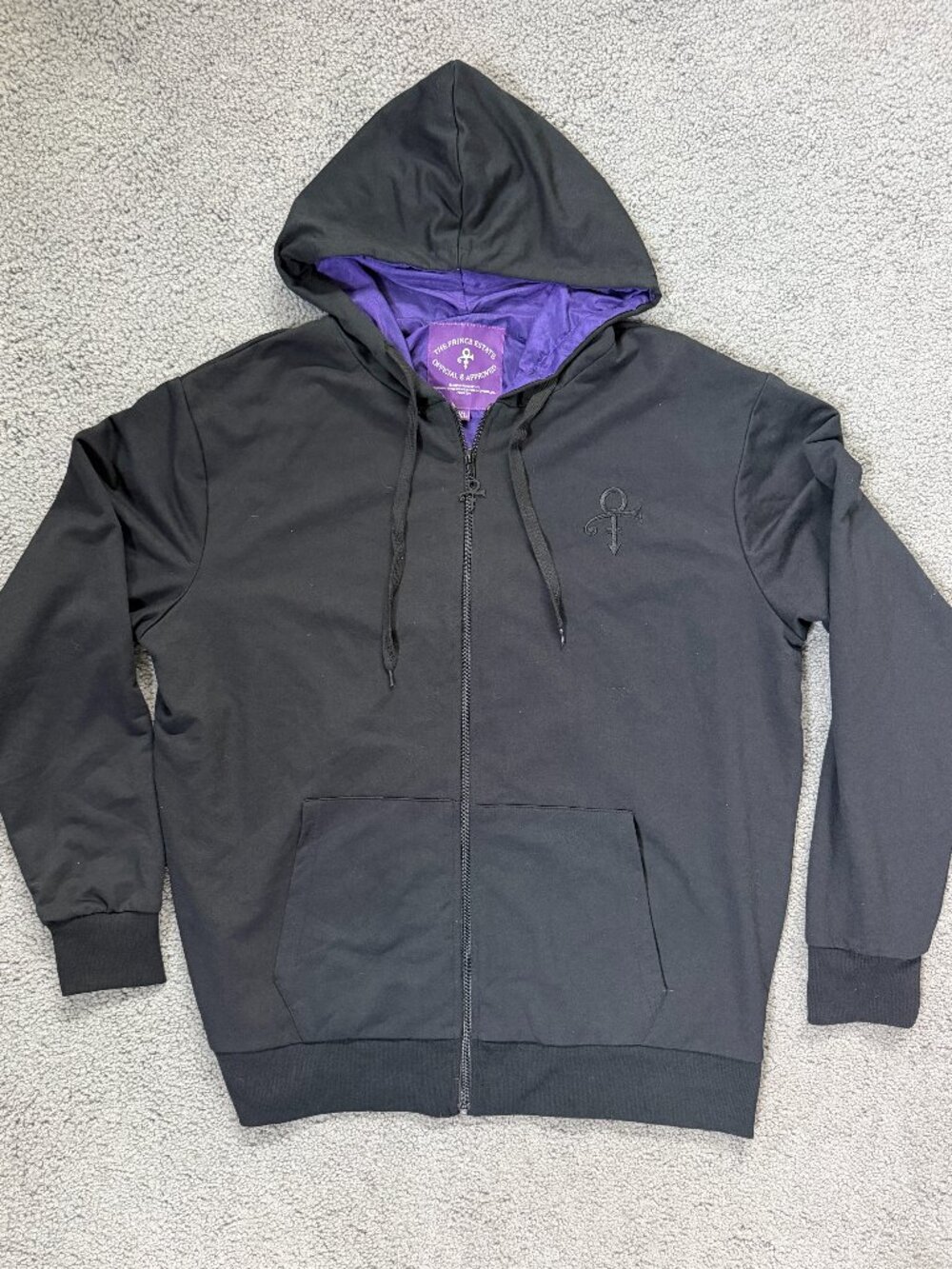 Prince The Prince Estate Official Love Symbol Paisley Lined Zip Hoodie XL Black